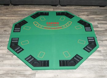 Green Octagon Folding Poker And Blackjack Table Top With Carrying Case - 47.5' In Diameter