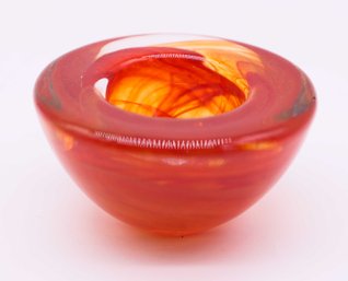Kosta Boda Swirl Art Glass Crystal Candle Holder In Original Box
