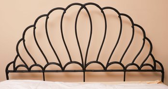 Vintage Black Wrought Iron Head Board Queen Size