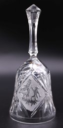 Etched Crystal Bell Jack And Jill Pattern-Yugoslavia