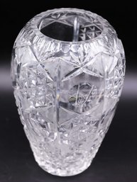 Vintage CRYSTAL CUT GLASS Vase Flower Vase, Decorative Glass Vase