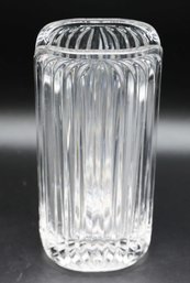 Vtg Villeroy & Boch Quadra Crystal Square Ribbed 10.5' Vase Clear Glass Rare