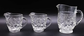 Vintage Star Of David Glass Creamer Anchor Hocking Creamers And Water Pitcher