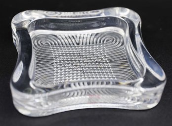 Vintage Dansk Crystal Trinket Tray With Geometric Designs