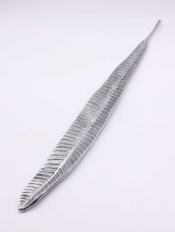 Long Metal Leaf Dcor Tray Silver Leaf Tray/27in Silver Metal Leaf Tray - 2 Ft 2 Inches