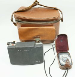 Vintage Polaroid Automatic 250 Instant Film Land Camera W/intage Gossen Luna Pro Light Meter In Original Case