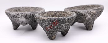 Vtg. Mexican Stone Mortor Guacamole Salsa Grinder - 3 Total
