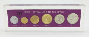 ISRAEL 1972 OFFICIAL MINT SET - 6 COINS IN PRESENTATION CASE