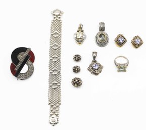 Judith Ripka Ring, Vintage Pin, Pendants, Clip On Earrings, Bracelet
