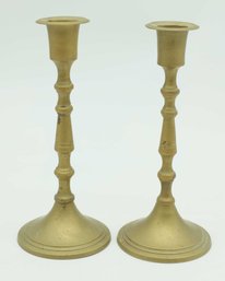 Vintage Brass Candlestick Holders, Pair