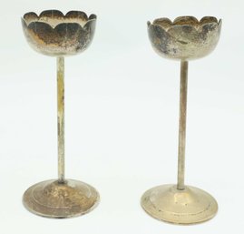Pair Of Vintage Silver Plate Candle Holders