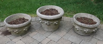 Cement Planters - 3 Total