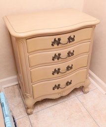 Vintage French Four Drawer Nightstand, Solid Wood