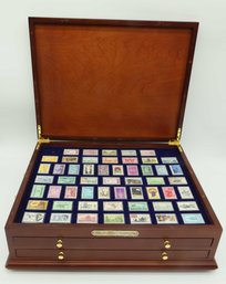 HISTORIC STAMPS OF AMERICA - 76 Stamps - Each Stamp Protected In Plastic Case