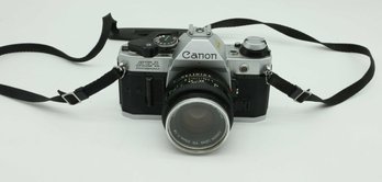 Vintage Canon AE-1 Program 35mm SLR Camera With 50mm Len