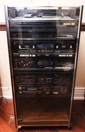 Vintage Fisher 6 Piece Studio Standard Integrated Stereo Entertainment System Cabinet