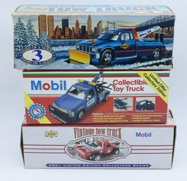 Mobil Collectible Toy Truck, 2001 Vintage Mobil Tow Truck, 1996 Sunoco Tow Truck