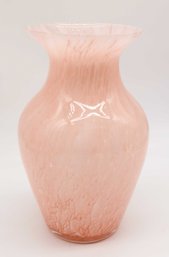 Vintage Contemporary Pink And White Swirl Art Glass Vase