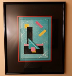 Signed Framed & Matted  Art Retro 80s Style