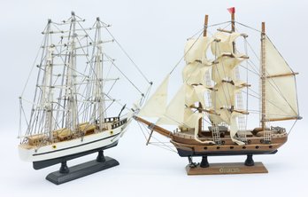 Vintage Wooden Nautical Ship Model Mayflower - Pair