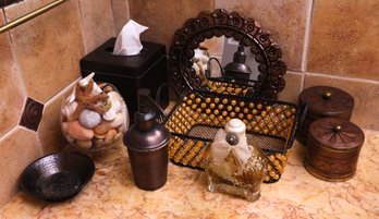 Bathroom Accessories Set - 10 Pieces - Decorative Hand Towels Included - Please See All Photos