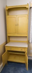 1970s Vintage Thomasville Faux Bamboo Storage Cabinet And Hutch - Rare