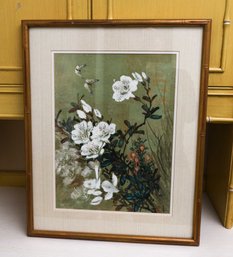 A Bird And Flower Painting - Chinese Art - Framed - Signed - Please See All Photos