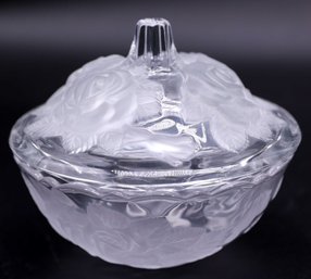 Studio Nova Winter Rose Glass Covered Candy Dish Bowl