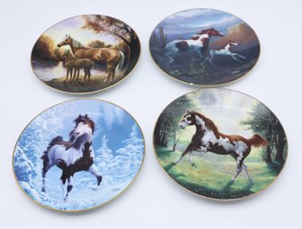 FOUR Hamilton Collection Chuck DeHaan Collector Plates Horses