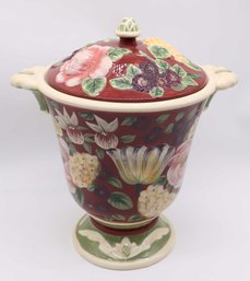 Certified International Pamella Gladding Floral Tapestry Large Footed Canister