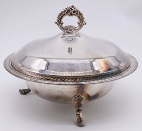 Vintage Elegant FB Rogers Silver Co 1158 Silver Plated Footed Covered Dish Serving Bowl