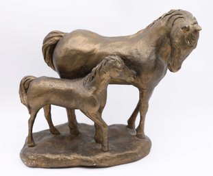 1609 'Colt And Mare' - Austin Horse With Foal Statue