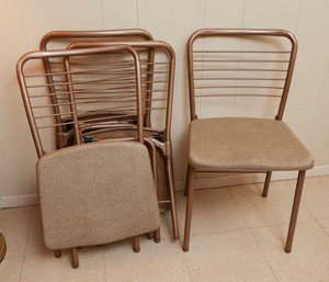 Vintage 1950s Cosco Gold Gate Leg Folding Chairs Retro Heavy Duty - 4 Total Chairs