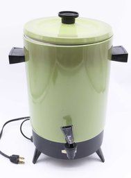 Vintage Avocado Green Empire 32 Cup Electric Coffee Pot Percolator Tested