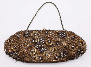 Lord & Taylor - Vintage Beaded Evening Bag, Vintage Embroidery Bag, Handbag For Women,