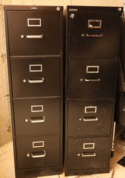 Hon & Vanguard  Black Vertical File Cabinets - 2 Keys Included