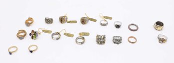 Lot Of Assorted Rings, Vintage Costume Jewelry - 2 Rings Stamped 925