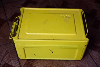 Vintage Metal Yellow Tool Box