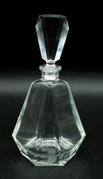 Bohemian Czech Republic Crystal Whiskey Brandy Decanter Faceted Stopper Glass