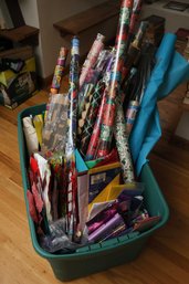 Large Lot Of Assorted Christmas Christmas Wrapping Paper, Holiday Decor