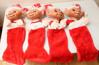 Large Vintage Retro Norfin Troll Santa Elf Christmas Stocking By Smithy NWT - 4 Total