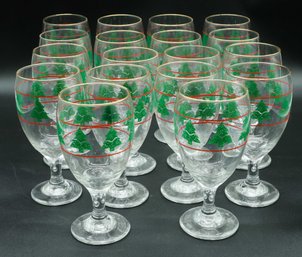 Vintage Christmas Wine Glasses 18 Total