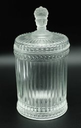 Imperial MMA Metropolitan Museum Of Art Frosted 3 Face Glass Cracker Biscuit Jar