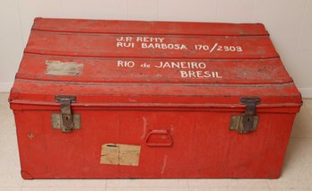 French Made Metal Shipping Trunk