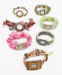 Lot Of Assorted Beaded Watches - Costume Jewelry - 7 Total