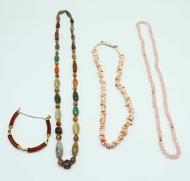 Semi Precious Stone Jewelry - Necklaces & Bracelet - 4 Total