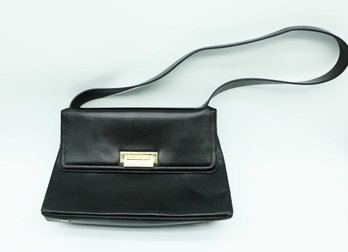 Adrienne Vittadini Handbag Vintage Smooth Satchel Black Color
