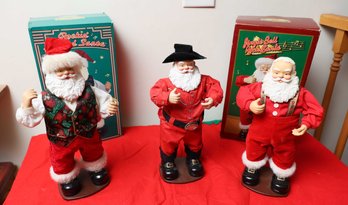 Vintage Dancing Santas - Please See Description For More Info - 2 Plugs/boxes Included