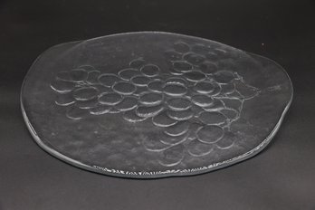 Large Kosta Boda Glass Plate 'Grapes' By Ann Wrf
