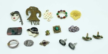 Assorted Vintage Jewelry, Pins & Cufflinks
